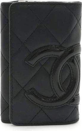 Chanel Pre-owned Accessories, female, Black, Size: ONE SIZE Pre-owned Leather Key-Holder