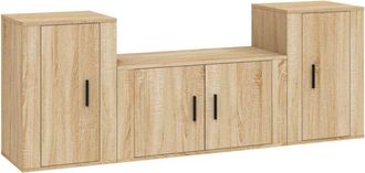 vidaXL Set De Muebles Para Tv 3 Pzas Madera Contrachapada Roble Sonoma Vidaxl