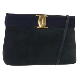 Ferragamo Pre-owned Suede shoulder-bags - Dames - Pre-owned - Blauw - Maat: ONE Size Su&egrave;de