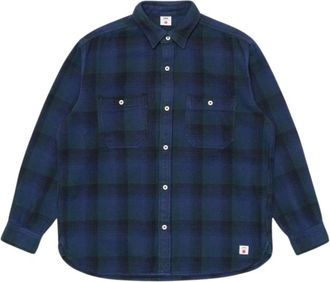 Edwin Japan Work Shirt - Heren - Overhemden - Blauw - Maat: S Katoen