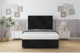 Comfort Beds Sara Naples Divan Base No Drawers - 54 Headboard-Footboard in Black | Size: Small Single