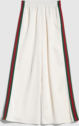 Gucci Rib Cotton Jersey Leisure Pants With Web, White