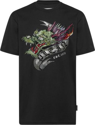 Philipp Plein SS Tattoo T-Shirt - men - glass/Cotton - L - Black