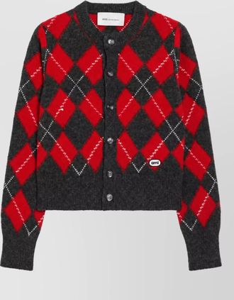 Ami embroidered wool cardigan