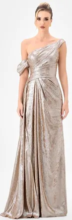 Bariano Ginnie Draped Sash Gown in Silver at Nordstrom, Size 10