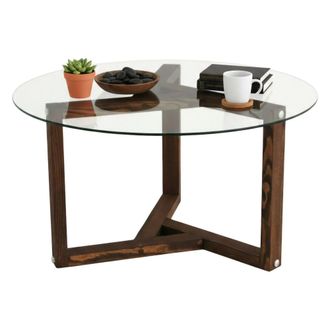 Dmora Mesa De Caf&eacute; Phaedra, Mesa De Centro Baja, Revistero Para Sof&aacute;, Estante De La Sala De Estar, 75x75h40 Cm, T&oacute;rtola, Con Embalaje Reforzado - Dmora