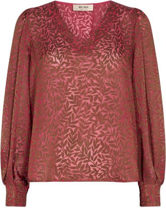 Mos Mosh Peytin Valencia Blouse - Dames - Blouses - Bruin - S - Polyester - Overhemden