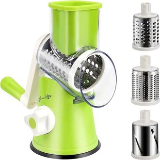 OEM Cortador Manual De Verduras Multifuncional Para Cocina Con 3 Cuchillas De Tambor Desmontables, Rallador Para Patatas, Zanahorias, Queso, Frutos Secos,