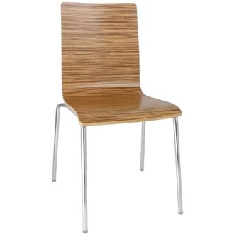 Bolero Ibiza Zebrano-Sedia a Sdraio Schienale Quadrato, Confezione da 4, Metallo Legno, unit&agrave; - Bolero