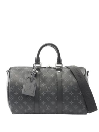 Louis Vuitton 2021-2025 Monogram Eclipse Keepall Bandouliere 35 satchel - Black