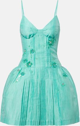 Shushu/Tong Embellished linen-blend minidress