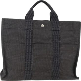 Herm&egrave;s Pre-owned Tote Bags, female, Gray, Size: ONE SIZE Pre-owned Vintage Canvas Tote