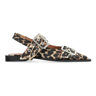 Ganni Ballerinas, female, Multicolor, Size: 6 US Feminine Buckle Ballerinas