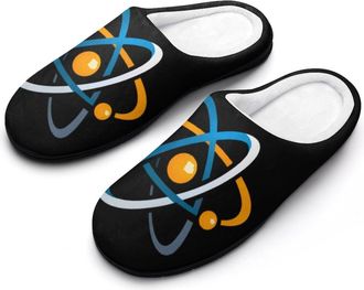 Generic Atom Science Mens House Slippers Memory Foam Washable Cotton Slip on Home Shoes