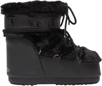 Moon Boot Icon Low Boot - Dames - Winterlaarzen - Zwart - 36 EU - Leer - Schoenen