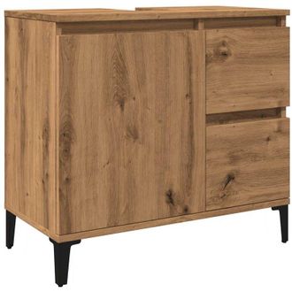 vidaXL Armario Lavabo Ba&ntilde;o Madera Ingenier&iacute;a Roble Artisan 65x33x60 Cm Vidaxl