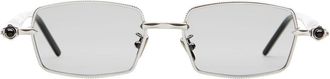 Kuboraum Rechthoekige zonnebril in zilver/grijs/zwart - Dames - Zonnebrillen - Grijs - ONE Size - Accessoires