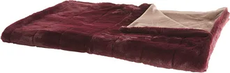 Beliani Manta De Poli&eacute;ster Borgo&ntilde;a 150 X 200 Cm Mullida Suave Estilo Retro Dormitorio Sala De Estar Tantan