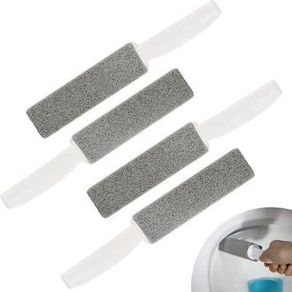 OEM Juego De 4 Cepillos De Limpieza De Piedra P&oacute;mez Gris Con Mango, Para Inodoros, Cocinas, Cabezales De Ducha Y Azulejos De Cer&aacute;mica