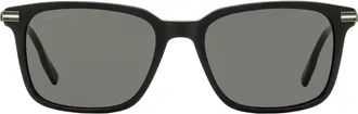 Lacoste L6035S Striped Rectangular Sunglasses - Black