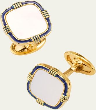 Jan Leslie Mens 18K Gold Vermeil Square Mother-Of-Pearl Cufflinks