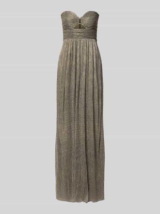 Jake*s Schimmerndes Off-Shoulder-Kleid mit Taillenband in Oliv Melange, Gr&ouml;&szlig;e 32