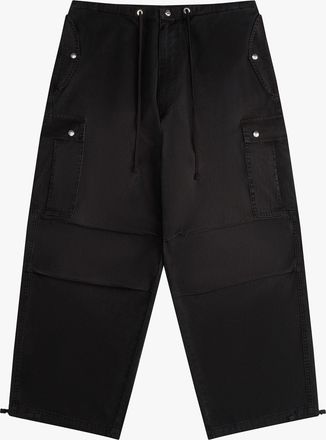 Rhude Womens Black Parachute Trousers With Pockets