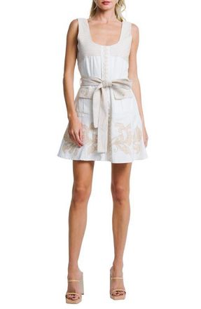 Ciebon Embroidered Fit & Flare Minidress in Off White at Nordstrom, Size X-Small