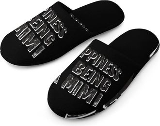 Generic Happiness Is Being A Mimi Mens House Slippers Slip Indoor Slipper On Shoes Warm Outdoor