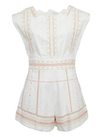 Valentino embroidery playsuit - White