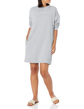 Calvin Klein Womens Casual Dress, Pearl Heather Grey, L