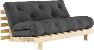 Karup Design Roots Schlafsofa, 160 x 200 cm, Kiefer natur / dunkelgrau (734)