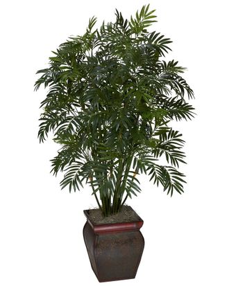 Nearly Natural Mini Bamboo Palm with Decorative Vase