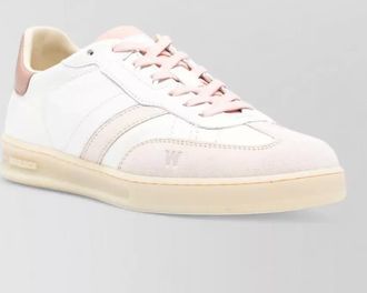 Woolrich leather striped low-top sneakers