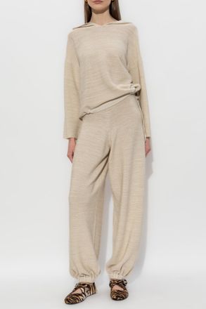 Fabiana Filippi Trousers With Lurex Thread, Womens, Cream