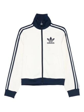 adidas three-stripe zip sweatshirt - women - Recycled Polyester/Rayon/Polyamide/Recycled Polyester - 2XS - White