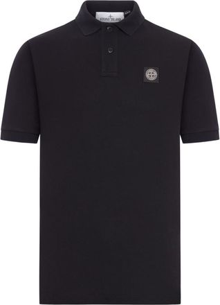 Stone Island Black Logo Patch Polo