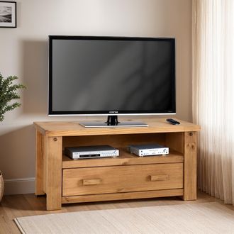 Seconique Tortilla 1 Drawer Flat Screen TV Unit in Light Oak