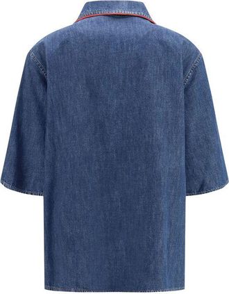 Valentino Garavani Womens Blue Denim Shirt