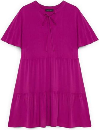 Fiorella Rubino Smile Korte Jurk met Strik - Dames - Feestkleedjes - Roze - 7XL - Kleedjes