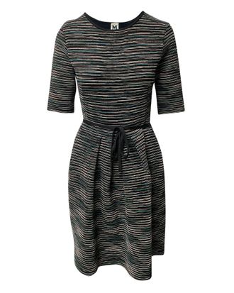 M Missoni Knit Dress with Waist Tie in Multicolor Viscose