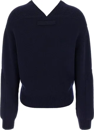 Victoria Beckham Womens Blue Wool Cardigan Clothing
