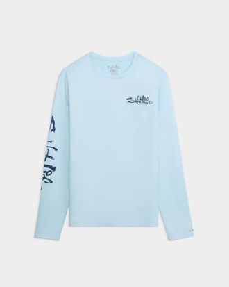 Salt Life Salt Water Perforated Tee in Aquamarine at Nordstrom, Size Medium