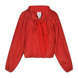 Patou Overhemden, Dames, Rood, S, Polyester, Technical Fabric Crop Top