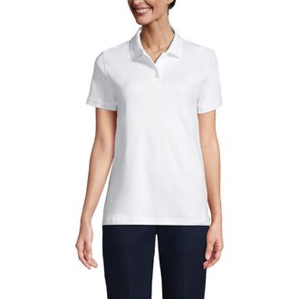 Lands End School Uniform Short Sleeve Interlock Polo Shirt in White at Nordstrom, Size X-Large