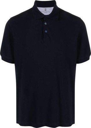 Brunello Cucinelli piqué-weave cotton polo shirt - men - Cotton - S - Blue