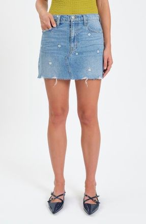 Daze Malibu Distressed Cutoff Denim Miniskirt in Daze-Y at Nordstrom, Size 25