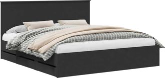 vidaXL Estructura De Cama Negro 180 X 200 Cm Madera Ingenieril Vidaxl