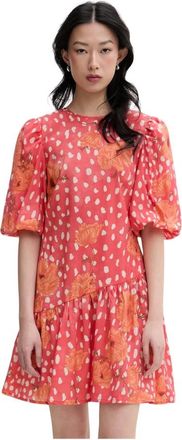 Never Fully Dressed Flared Mini Jurk - Dames - Korte kleedjes - Roze - XS - Polyester - Kleedjes