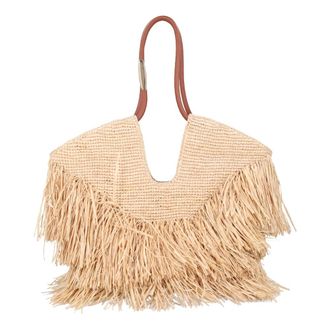 Zimmermann Shoulder Bags, female, Beige, Size: ONE SIZE Natural Fringe Tote Handbag